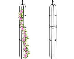 plantensteun klimplanten - set van 2 - 160 x 20 cm - kunststof - zwart