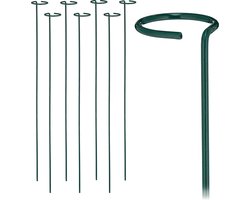 plantensteun metaal - set van 8 - rond - 80 cm - plantensteunring - groen
