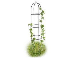 plantensteun obelisk - 190 cm - metaal - klimplanten - groen