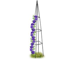 plantensteun obelisk - 190 x 35 x 35 cm - klimplanten - metaal - vrijstaand - tuin