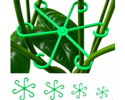 Plantensteun Set 4 Stuks – Verstelbare Plant Support Clips voor Monstera & Kamerplanten – Groene Plantenhouder in 4 Maten – Steunframe voor Stengels, Bloemen & Klimplanten