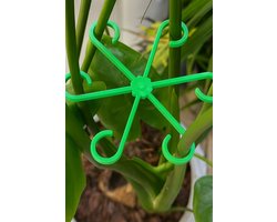 Plantensteunen – 4 stuks | Klimsteunen voor Kamerplanten & Tuinplanten | Plantenbinder | Herbruikbare Stengelhouders van Kunststof | Groeiaccessoires voor Klimplanten, Tomaten, Monstera, Orchidee & Kruiden (Transparant)