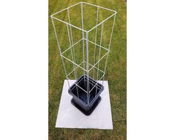 Plantensteunen draadzuil vierkant + pot en waterschotel