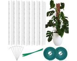 Plantensteunen Set - Klimhulp Stokken - Binnenklimmers Ondersteunen - Duurzaam Kunststof Materiaal - 7 Stuks Set - Transparant