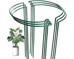 Plantensteunen voor de tuin - Metalen halfronde tuinplantenhouder - Robuust voor bloemen, tomaten en groenten - 6 stuks