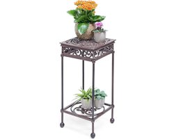 Plantentafel 2 etages gietijzer antiek brons binnen buiten HBD 505x24x24 cm bijzettafel plantentafel