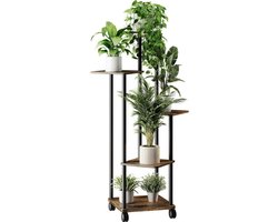 Plantentafel Bloemenrek Dieren - Houten Plantenrek - Optionele Wielen - Meerlaagse Bloemenstandaard - Plantenstandaard - Bloemenbank - Bloementrap - Plantentrap - Staand Rek voor Binnen en Buiten plantentafel