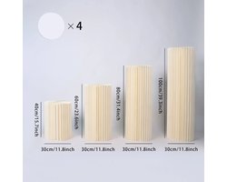 Plantentafel - Bloementafel - Taartplateau - Kerstzuil - Kerstdecoratie - Kerst Accessoire - Papieren cilinder - Opvouwbaar - Decoratie - Versiering - Bruiloft - Tafel - Kerst - Bruiloft - Verjaardag - Feestje - Wit - H40,60,80,100 CM - 4 STK