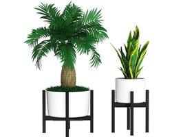 Plantentafel Metalen Plantenstandaard Mid Century Grote Bloempothouder Zwarte Pot Houder Binnen Buiten 205 cm Potgeschikt Hoek - Pot Niet Inbegrepen plantentafel