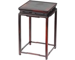 Plantentafel voor binnen, hoge plantenstandaard, vierkante basis, thuis, bonsaivaas, bloempot, vreemde steen, antiek, klein bloemenrek, plantenrek, tuinplantenstandaard, displaystandaard (kleur: A)
