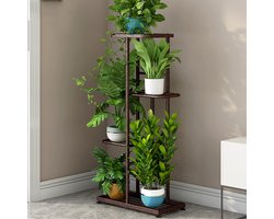 Plantentrap - Plantenrek Binnen - Bloemenrek - Plantenetagere - Plantenladder - Vier Etages - 41x22x82CM -koperkleur