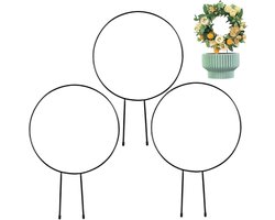 Plantentrellis Set - Klimplant Ondersteuning - Kamerplanten Groei - Met Rubberen Voeten - 35 Cm Hoog - Groen