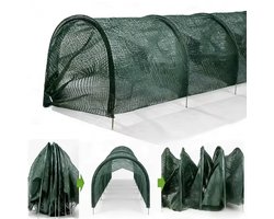 Plantentunnel - Tuintunnel van Fijnmazig Polyethyleen-Net - Net-Tunnel met Stabiele Metalen Bogen - Plantenbescherming - Folietunnel - 3 m X 45 cm