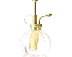 Plantenvernevelaar Glas - Bloemenspuit - Kamerplanten Verzorgen - Messing Spuitkop - 180 ml - Helder Mat Goud
