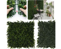 Plantenwandpaneel buxus, groene dichte wand, decoratief wandpaneel, balkonbekleding 50x50 cm, 1 stuk