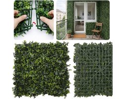 Plantenwandpaneel klimop, groene dichte wand, decoratief wandpaneel, balkonbekleding 50x50 cm, 1 stuk