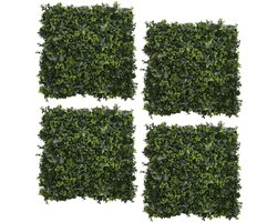 Plantenwandpaneel klimop, groene dichte wand, decoratief wandpaneel, balkonbekleding 50x50 cm, 4 stuks