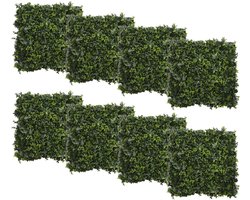 Plantenwandpaneel klimop, groene dichte wand, decoratief wandpaneel, balkonbekleding 50x50 cm, 8 stuks