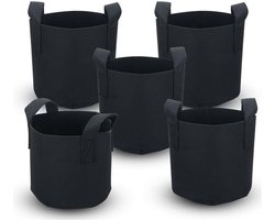Plantenzakken Fleece - Kweekzakken Potten - Planten Kweken - Ademend Materiaal - 56 Liter 50 x 30 cm - Grijs