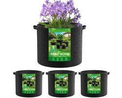 Plantenzakken Tuin - Kweekzakken Stof - Planten Kweken - Ademende Wortelondersteuning - 5 Gallon - Grijs