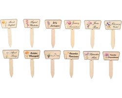 Plantmarkers 12 Stuks - Plantenlabels Stokken - Tuin Organiseren - Weerbestendig Materiaal - 4.33x2.64 Inch - Multicolor