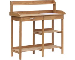 Planttafel met kuip - Tuiniertafel voor binnen en buiten - Vurenhout - 117 x 45 x 121 cm