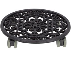 Planttrolley gietijzer rond antiek roest