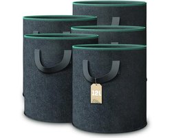 Plantzak 12 L - 5 Stuks - Fleece Stoffen Plantzakken voor Aardappelen, Tomaten en Aardbeien - Binnen en Buiten Gebruik