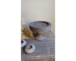 plareau rond op voet landelijk decoratief