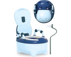 Plaspotje Koe | Plaspotje kind | Potje peuter | Potje met deksel | WC potje peuter | WC Verkleiner | Opstapje | Blauw