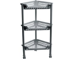 Plast Team - Opbergrek - Hoek - 3 mandjes - Zilver