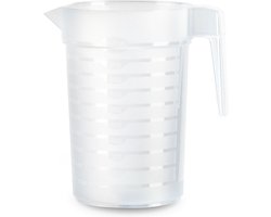 Plastcforte Waterkan/schenkkan - transparant - 1000 ML - kunststof