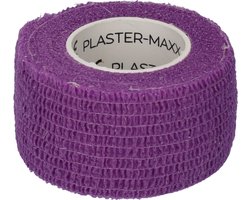 Plastermaxx Pleisters op rol Waterproof - Hypoallergene & elastische pleister - Paars - werkt zonder lijm - Rekbaar - anti allergisch - latex vrij - absorbeert bloed - afscheurbaar - lengte 450cm x breedte 2,8cm - voor thuis of op reis
