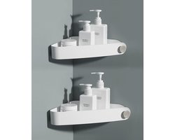 Plastic doucherek zonder boren douchemand wordt geleverd met een kleine ronde haak douchemanden aan de muur gemonteerd voor keuken en badkamer, 2 stuks, geel