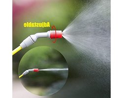 Plastic Drukspuit met Elleboogdouche en Ventiel voor Tuin, Schoonmaak en Huisdieren - Verstelbare Rode Spuitkop