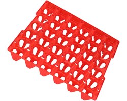 Plastic Ei Flats - 5 stuks - Ei Houder voor Opslag en Transport - Rood - 30 Cellen