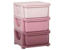 Plastic Opbergdoos 37x37x56,5cm 3 Lades Speelgoed Roze Plastic Organizer Opslagoplossing Voor Kinderkamer Woonkamer Slaapkamer