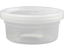 Plastic potje met deksel, h: 38 mm, d: 84 mm, 20stuks, 125 ml