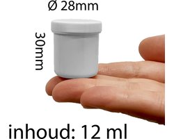 Plastic potjes met deksel 12 ml - 10 stuks