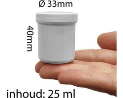 Plastic potjes met deksel 25 ml - 10 stuks