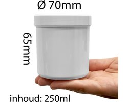 Plastic Potjes met Deksel - 250 ml - 5 stuks - Cosmetica potje - Lege Potjes - Zalfpotje