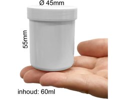 Plastic Potjes met Deksel - 60 ml - 8 stuks