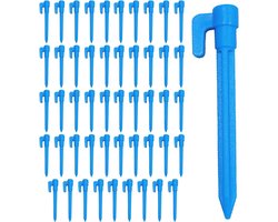 Plastic Tentharingen - Grondzeilpennen Luifelharingen - Kamperen en Tuinieren - Duurzaam Herbruikbaar - 15 cm - Blauw