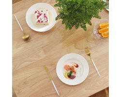 Plastic transparante keuken eettafel cover tafelkleed beschermer stoel mat met lip voor harde vloeren milieuvriendelijke serie stoel vloerbeschermer - 2 mm dikte - 90 x 140 cm transparent PVC table film