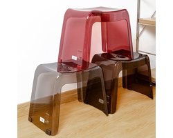 Plastic Voetenbankje - Krukje Ottomaan - Zitten en Rusten - Ergonomisch Gebogen Ontwerp - 39x30x25cm - Transparant
