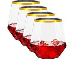 Plastic Wijn Glazen - Set van 4 - 355 ml - Herbruikbare Plastic Wijnglazen - BPA-vrij en Vaatwasmachinebestendig voor Thuis, Feestjes en Barbecues