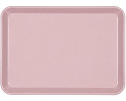 Plasticforte dienblad / serveerblad - Kunststof - 27 x 21 cm - lichtroze - kopjes en glazen serveren - tray - keuken