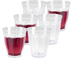 PlasticForte Drinkglazen/waterglazen Picardie - 12x stuks - kunststof - transparant - 250 ml - onbreekbaar