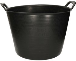 Plasticforte Flexibele kuip emmer - wasmand - rond - zwart - 42 liter - Opbergmanden