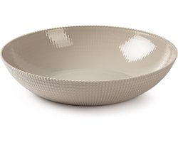 PlasticForte Fruitschaal/saladeschaal/serveerschaal - kunststof - taupe - D30 x H6.5 cm